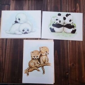 Ruth Morehead Art Vintage “Endangered Young’uns” 3 Cards & 2 Stickers